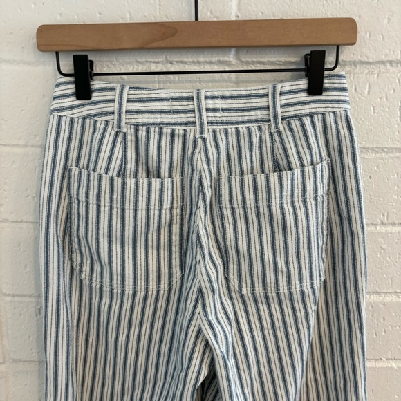 Madewell Striped High-Waisted Pants in Blue and White - Picture 5 of 6